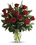 Cupid's Creation with red roses romantic bouquet