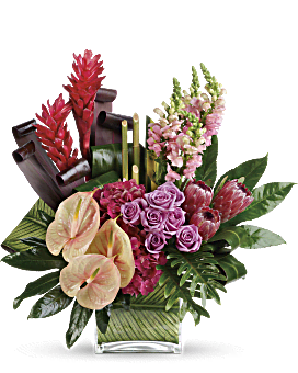 Red , Mixed Bouquets , Tahitian Tropics Bouquet , Same Day Flower Delivery By Teleflora