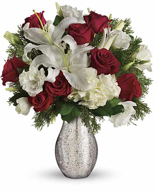 White | Mixed Bouquets | A Christmas Kiss | Same Day Flower Delivery by Teleflora