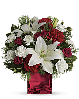 Caroling In The Snow by Teleflora Flower Arrangement