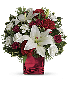 Caroling In The Snow de Teleflora Flower Arrangement