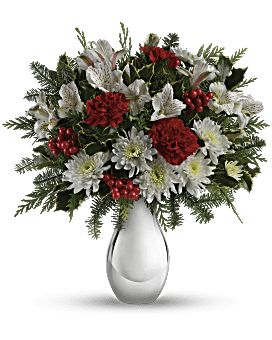 Teleflora's Silver And Snowflakes Bouquet Bouquet