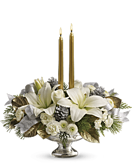 Silver Gold Christmas Flower Arrangements Teleflora