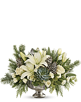 Holiday floral shop centerpieces