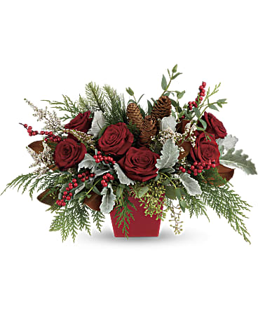 フラワー・リース  Warm Color Bouquet country-charm-mixed-seasonal-