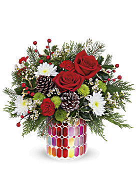 Merriest Season Bouquet , Roses , Same Day Flower Delivery , White , Teleflora