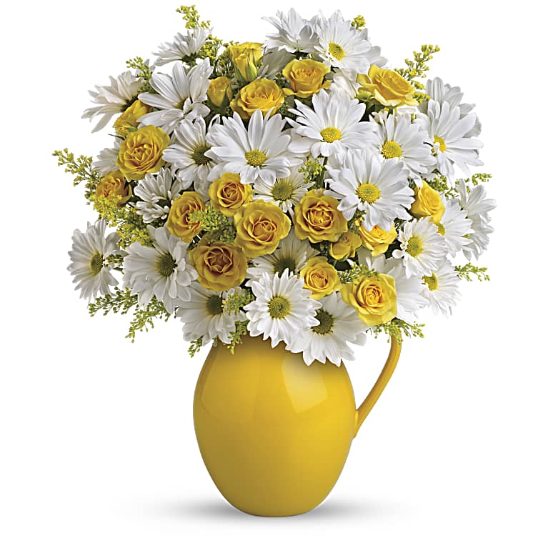 Sunny Day Pitcher of Daisies